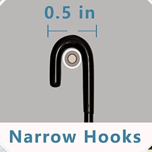 NIB 4 Black Rubber Coated StainlessSteel Glass Shower Narrow Hooks - Picture 5 of 15